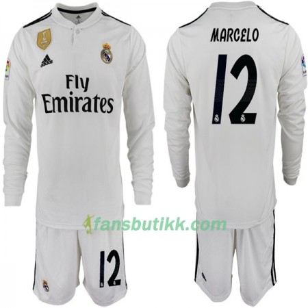 Fotballdrakt Real Madrid MARCELO 12 Barn Hjemmetrøye 2018-2019 Langermet